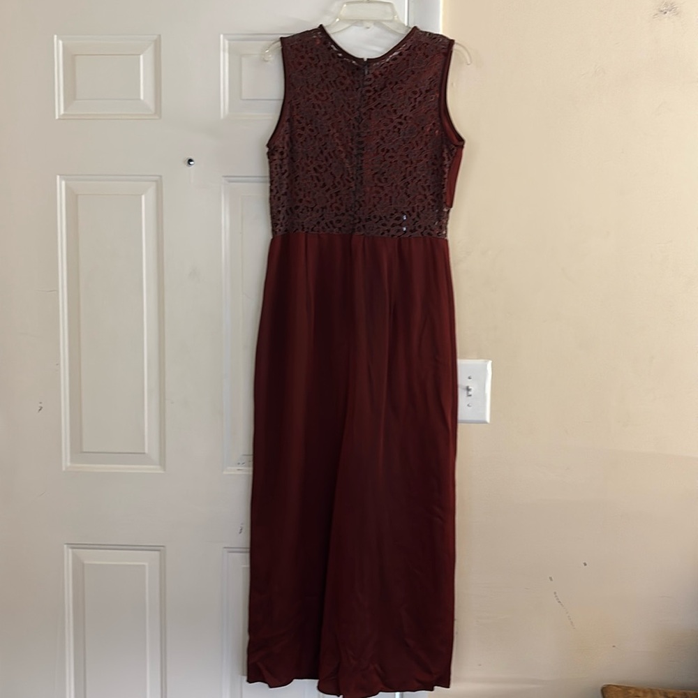 Scott McClintock Burgundy Midi Embroidered Detail Vintage Cocktail Dress Size 14